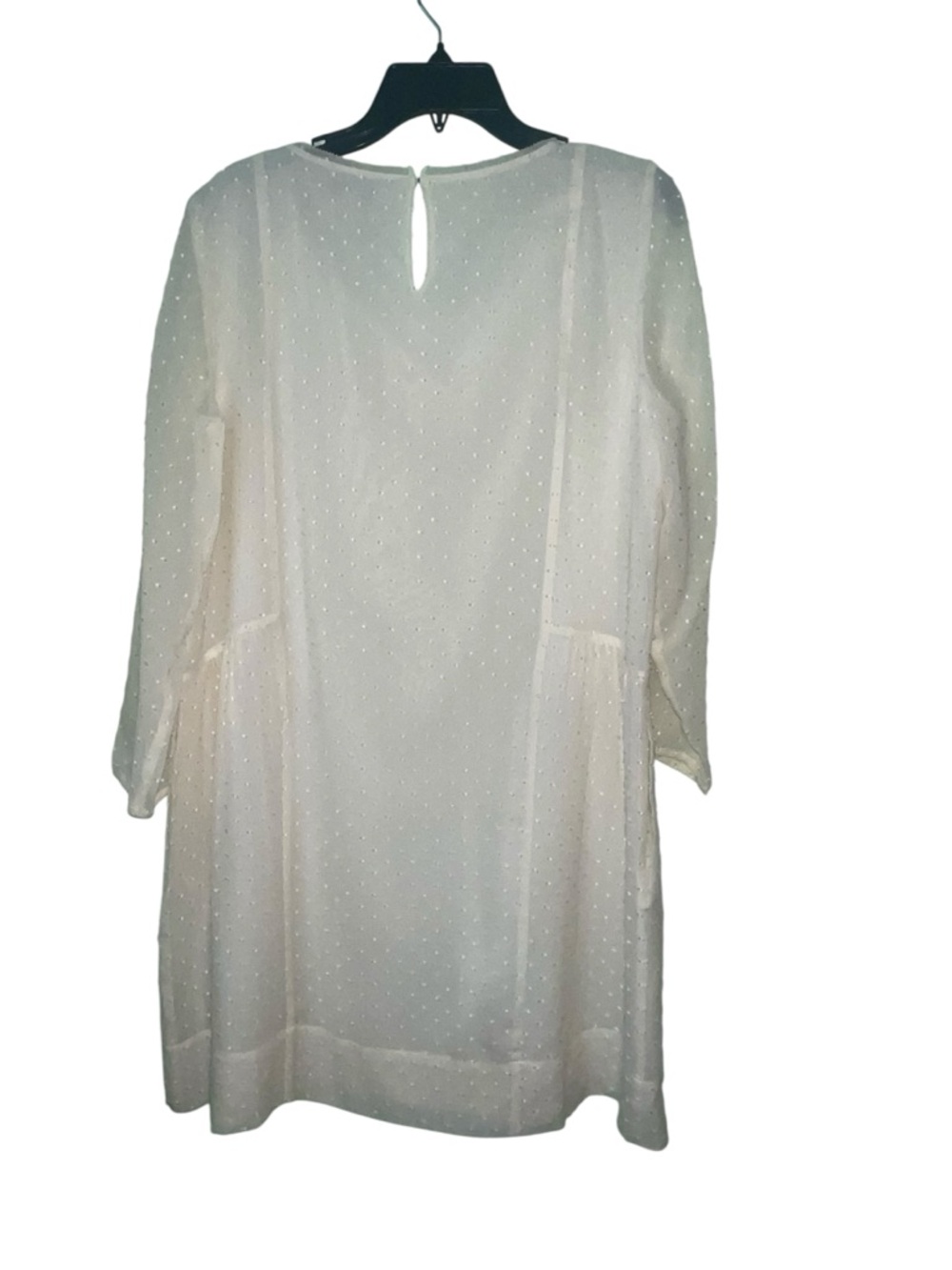 Madewell Ivory Etude Silk Swiss Dot mini shift dress. Size medium GUC - Picture 5 of 9